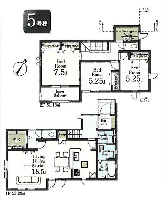 東村山市久米川町3丁目・全9棟　新築一戸建　5号棟　