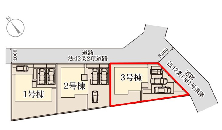 リーブルガーデン宇都宮細谷第7　3号棟の区画図|3号棟になります