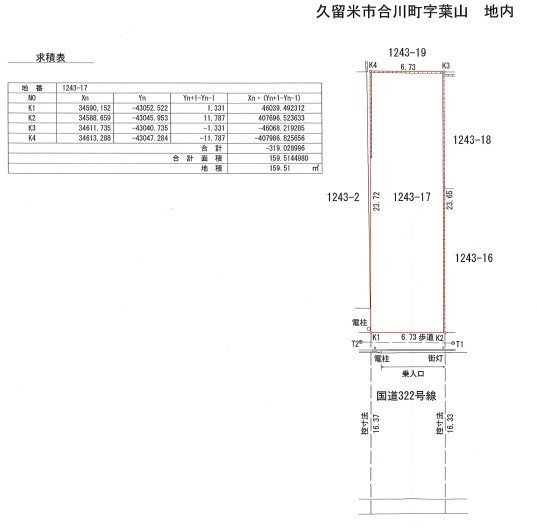 久留米市合川町　売り土地