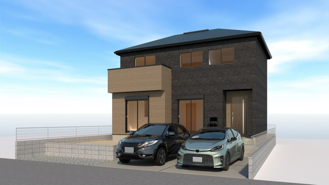 【外観パース】 | 牛久市田宮2丁目第1期　新築戸建 | スーパー至近で、お買い物に便利な立地です(#^^#)