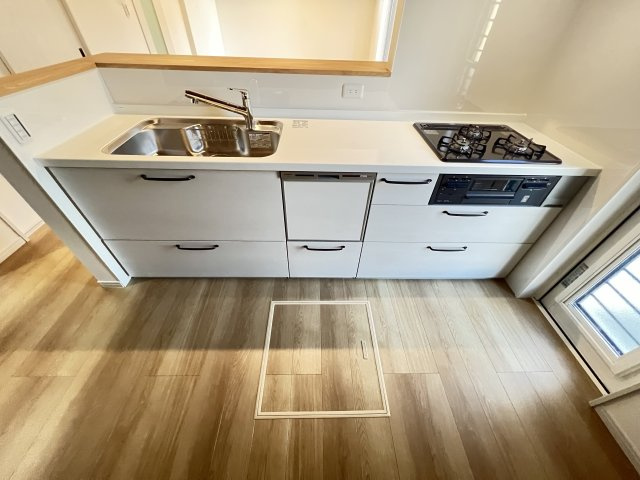 大和高田市大字西坊城全３区画　１号地のキッチン|引き出し収納が便利なキッチンです