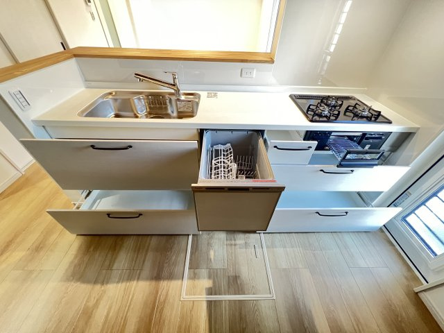 大和高田市大字西坊城全３区画　１号地のキッチン|ガスコンロ３口