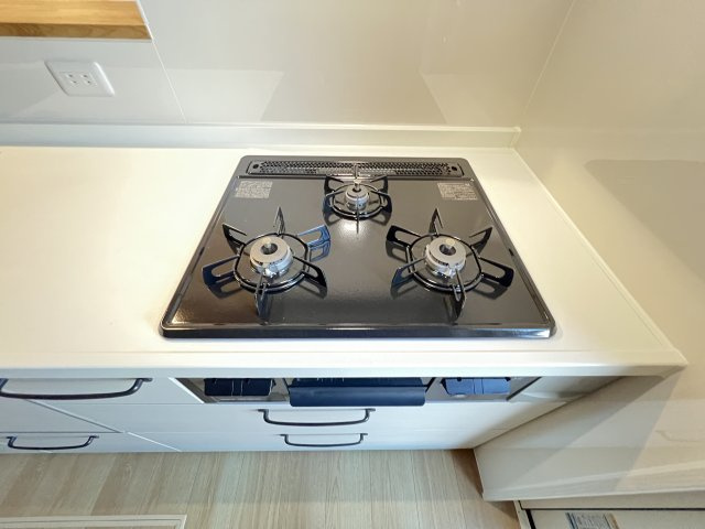 大和高田市大字西坊城全３区画　１号地のキッチン|ガスコンロ３口