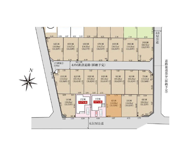 【土地図】 | 新座市池田4丁目　建築条件付売地　全40区画　(保谷店) | 12区画/105.19ｍ2(31.81坪)