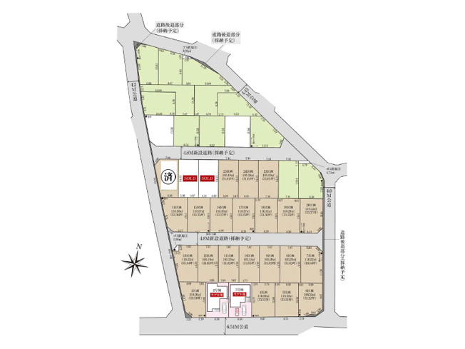 【土地図】 | 新座市池田4丁目　建築条件付売地　全40区画　(保谷店) | 全体区画図
全40区画のビッグコミュニティが新たに誕生します！