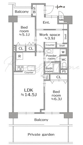 ルミエール桂川　1階の間取り