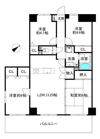 カサベラセントラルプラザ長田の間取り