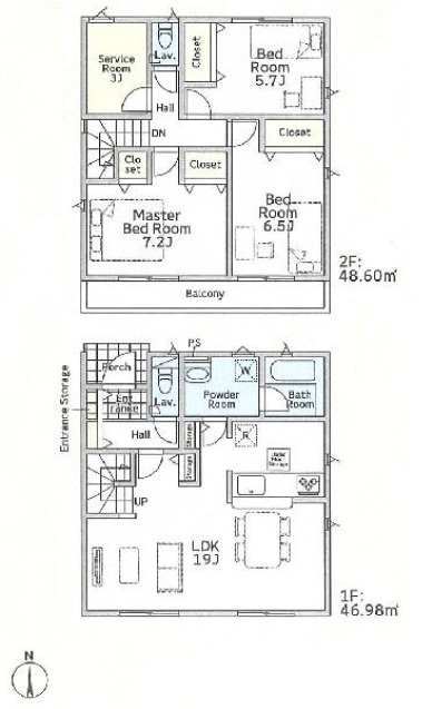 平塚市御殿第18Ⅱ期4棟　新築戸建　全8棟6号棟の間取り