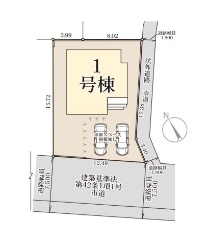 福岡市東区高美台2丁目第1-1棟（1号棟）の区画図|配置図（1号棟）