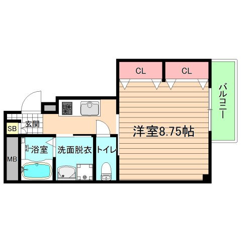 大阪市都島区都島本通２丁目の賃貸マンションの間取り