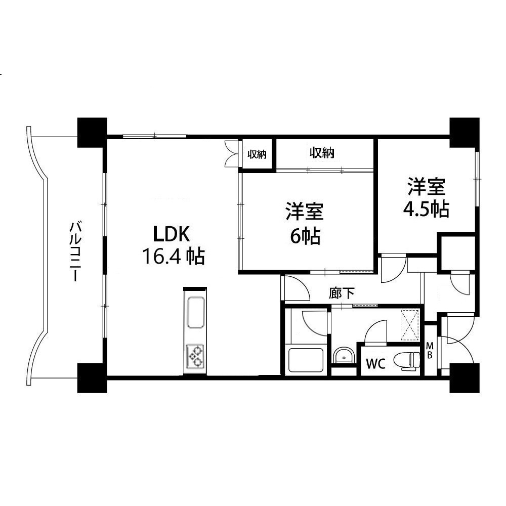 二軒茶屋エスコムビルの間取り