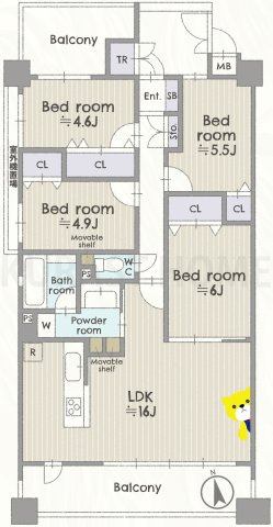 ディアステージ四条葛野大路　2階の間取り