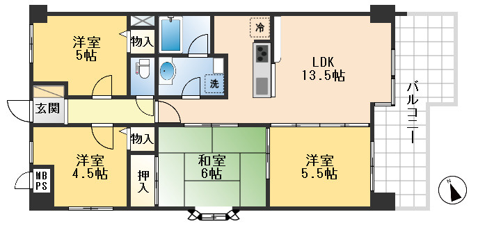 朝日プラザ豊中旭丘弐番館の間取り