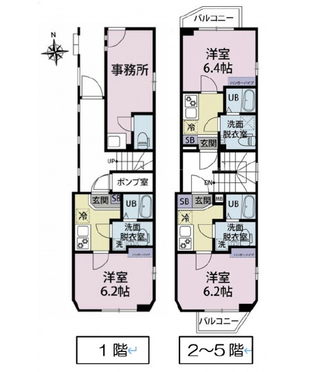 台東区台東２丁目の一棟マンションの間取り