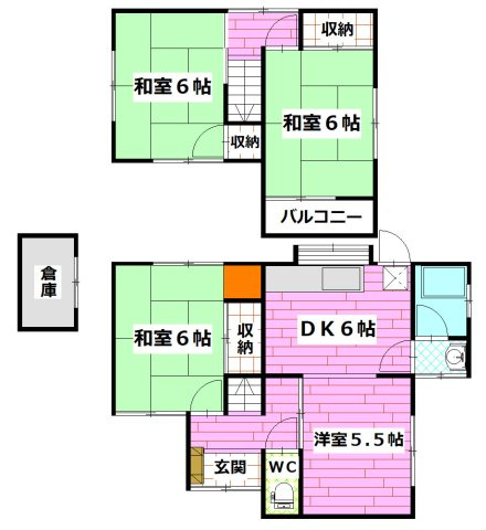 安芸郡熊野町呉地５丁目の一戸建ての間取り