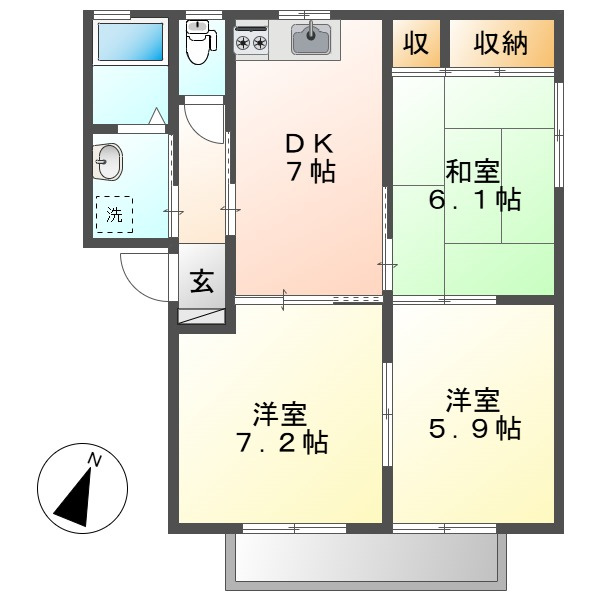 メゾンデラＷ　Ａの間取り