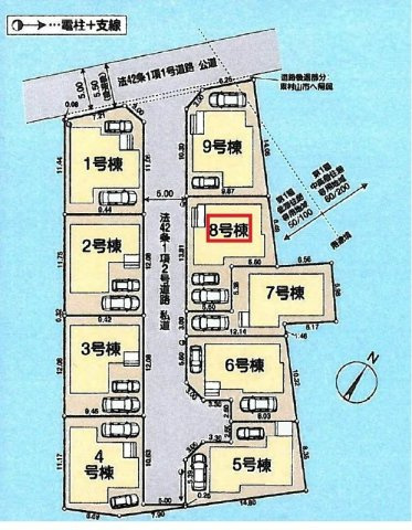 東村山市久米川町3丁目・全9棟　新築一戸建　8号棟　の区画図|【全9棟・8号棟】土地面積117.60平米（約35.57坪）