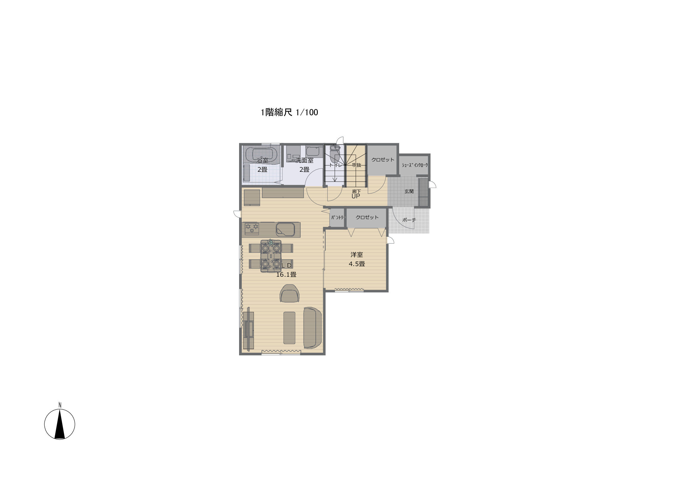 高砂市高砂町東宮町新築建売2号棟の間取り|2階間取です。平面図から作成しているイメージ図なので、完成物件と異なっていることがあります。家具・家電・カーテン等は付属しておりません。