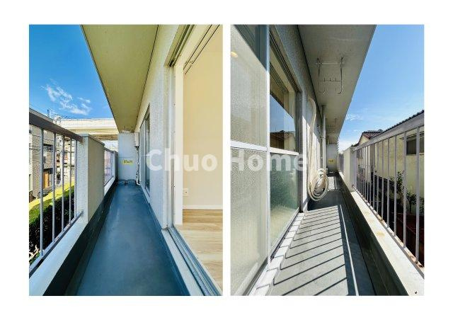 ダイアパレス大島のバルコニー|ワイドバルコニー×2