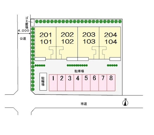 ローズパーク壱番館のその他|現地配置図。