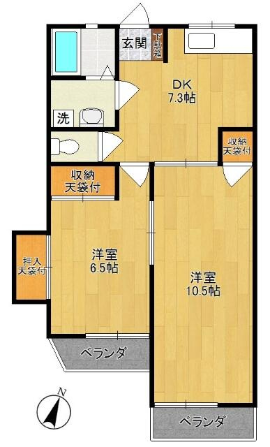 川崎市多摩区栗谷３丁目のアパートの間取り|２０２号室間取