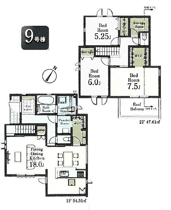 東村山市久米川町3丁目・全9棟　新築一戸建　9号棟　
