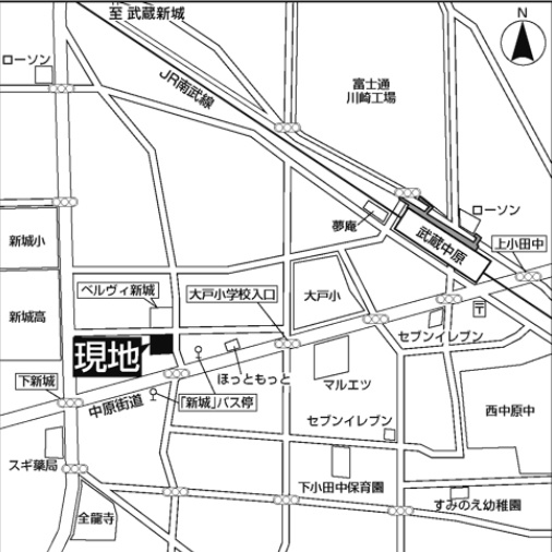 エクセラン新城の地図