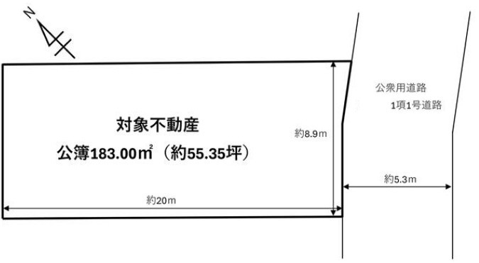 加古川市平岡町土山　土地の土地図|敷地約55.3坪です。