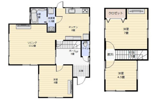 【間取り】 | 雲雀ヶ丘2丁目戸建 | ◇ペットと暮らせる戸建賃貸◇
