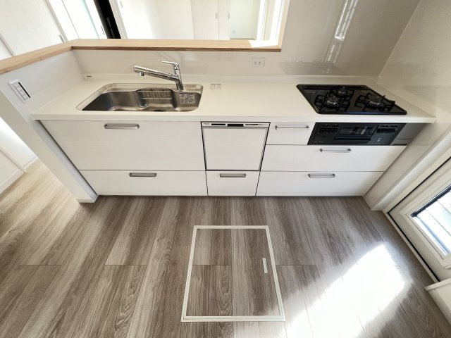 大和高田市大字西坊城全３区画　3号地のキッチン|引き出し収納が便利なキッチンです