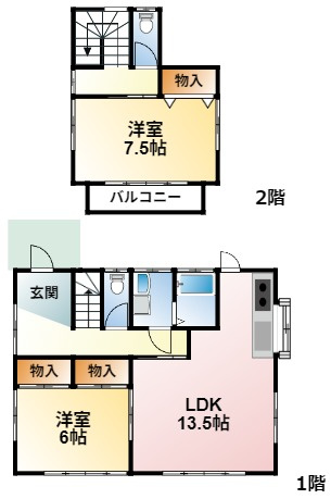 茂原市清水中古戸建の間取り