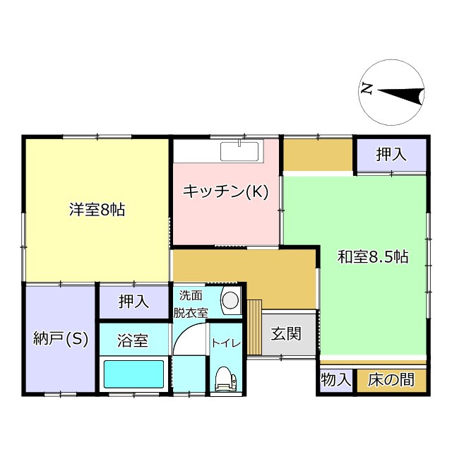 宇城市松橋町曲野の中古一戸建の間取り|間取り図