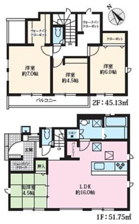 【間取り】 | 【仲介手数料無料！！】稲城市若葉台１丁目　新築戸建て（全4棟）4号棟　5349万円 | 4号棟