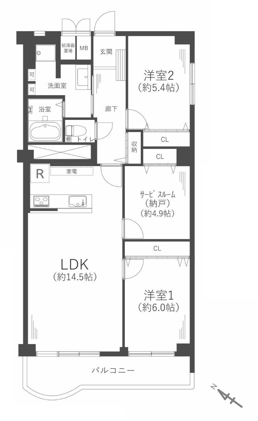 シーアイマンション第2甲陽園の間取り|間取図