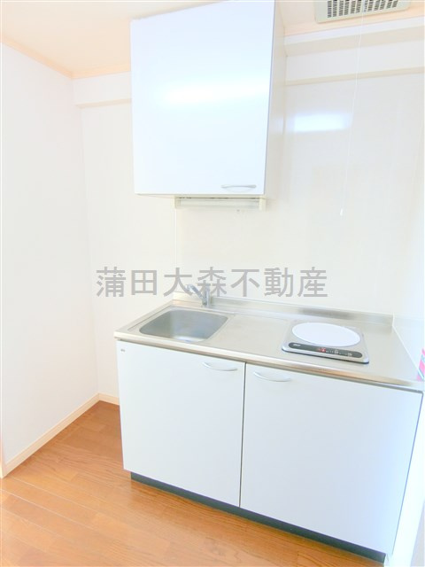 ヴィラSKのキッチン|IHキッチン　1口ですが少しまな板が置けるスペースあります。