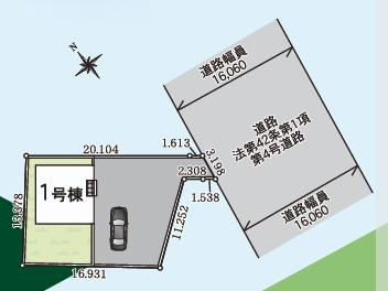 高萩市下手綱第5　新築戸建の区画図