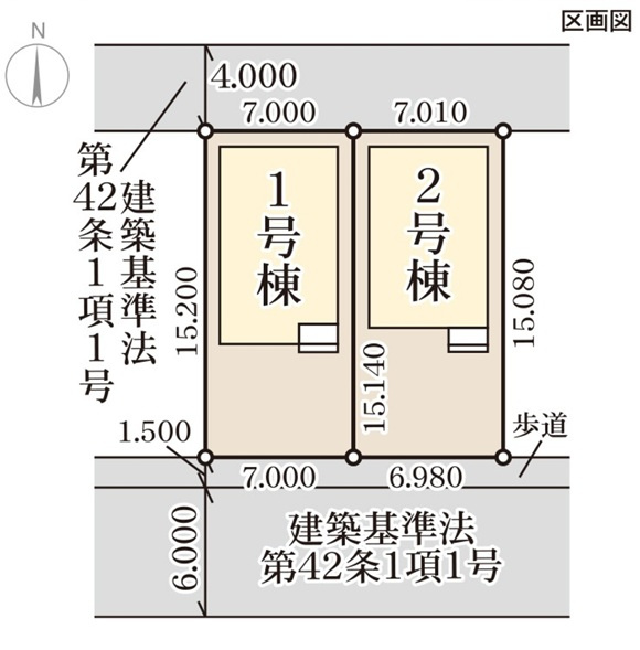 新築戸建　長野稲里町中氷鉋の区画図
