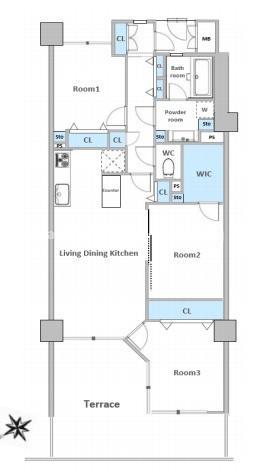コスモ小竹向原メユールの間取り|３ＬＤＫ、専有面積75.45㎡、東京メトロ有楽町線「小竹向原」駅徒歩7分。