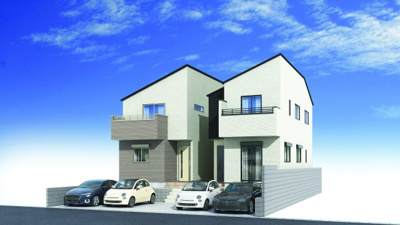 【外観パース】 | ◆逗子市久木８丁目　新築１号棟◆ | ◆一戸建てを中心とした街並みが整然と続き、周辺は高い建物が建っていないので、緑の多い閑静な趣を感じる環境です。街並みや周辺環境も重要なポイントです！！【モデルルーム　同仕様写真】