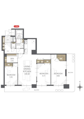 【間取り】アンビックス志賀ストリートタワー 