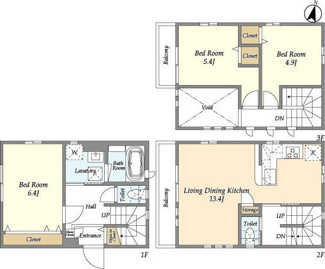 【間取り】 | 浦和戸建住宅３