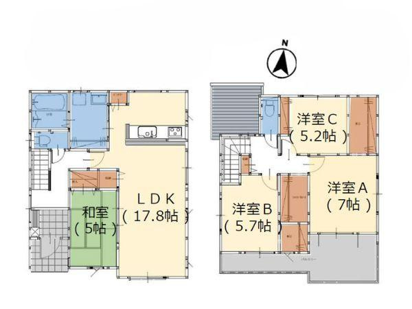 大字荏隈2期2号棟の間取り|※図面と現況が異なる場合は現況を優先させていただきます。