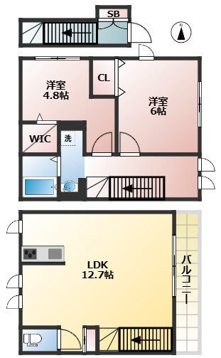 ヴィラ・シンビオーズ三軒茶屋　オートロック　通風良好の間取り