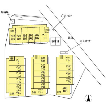 シェルハウス上中里　Ｃの区画図