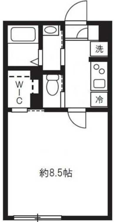 エルファーロ世田谷三宿　敷金０　礼金０　ペット相談の間取り