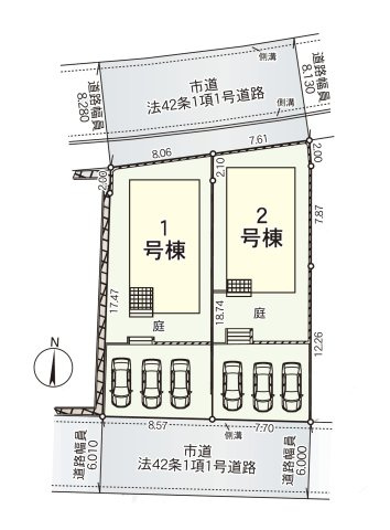福岡市西区野方5丁目第15-2棟（1号棟）の区画図|配置図（1号棟）