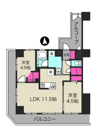 ライオンズマンション綾瀬・谷中公園305号室の間取り