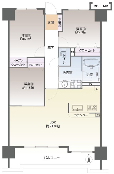 【間取り】 | アーサー久留米エクシオ☆仲介手数料無料☆