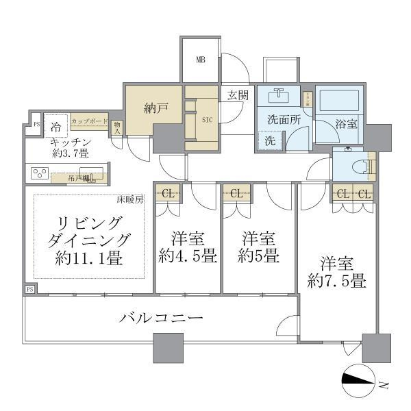 Ｂｒｉｌｌｉａ大井町　ＬＡ　ＶＩＥ　ＥＮ　ＴＯＷＥＲの間取り