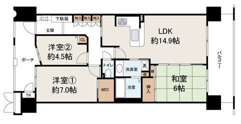ルネシエスタB棟の間取り